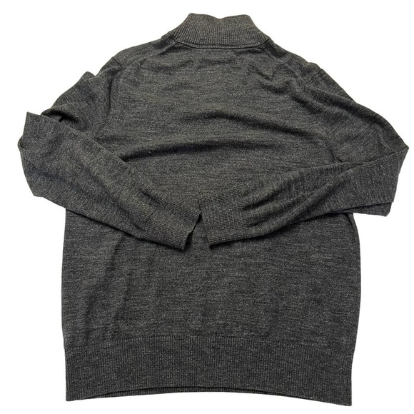 BANANA REPUBLIC Mens Size Large 1/4 Zip Heather Knit Pullover Sweater Gray - Picture 4 of 4